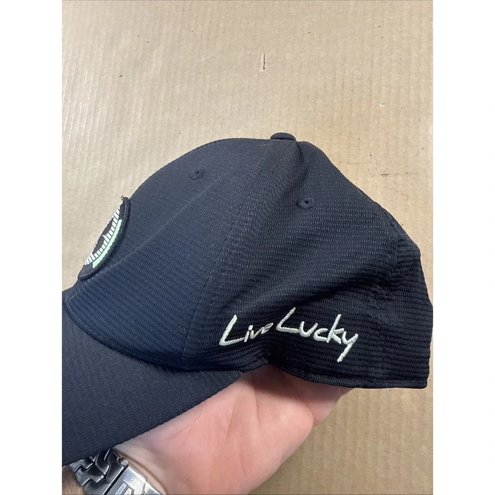 Black Clover Hat Men Black Golf Live Lucky SnapBack. NWT. ( Smooshed Front)